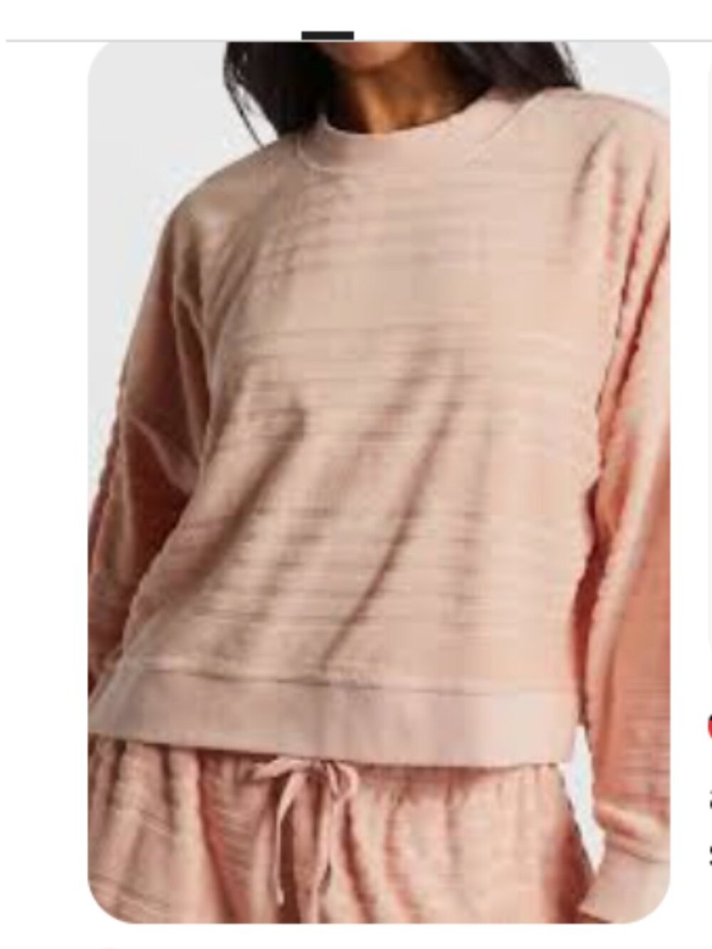 Billabong Women's Tempo Crew Fleece in dusty peach size xs
